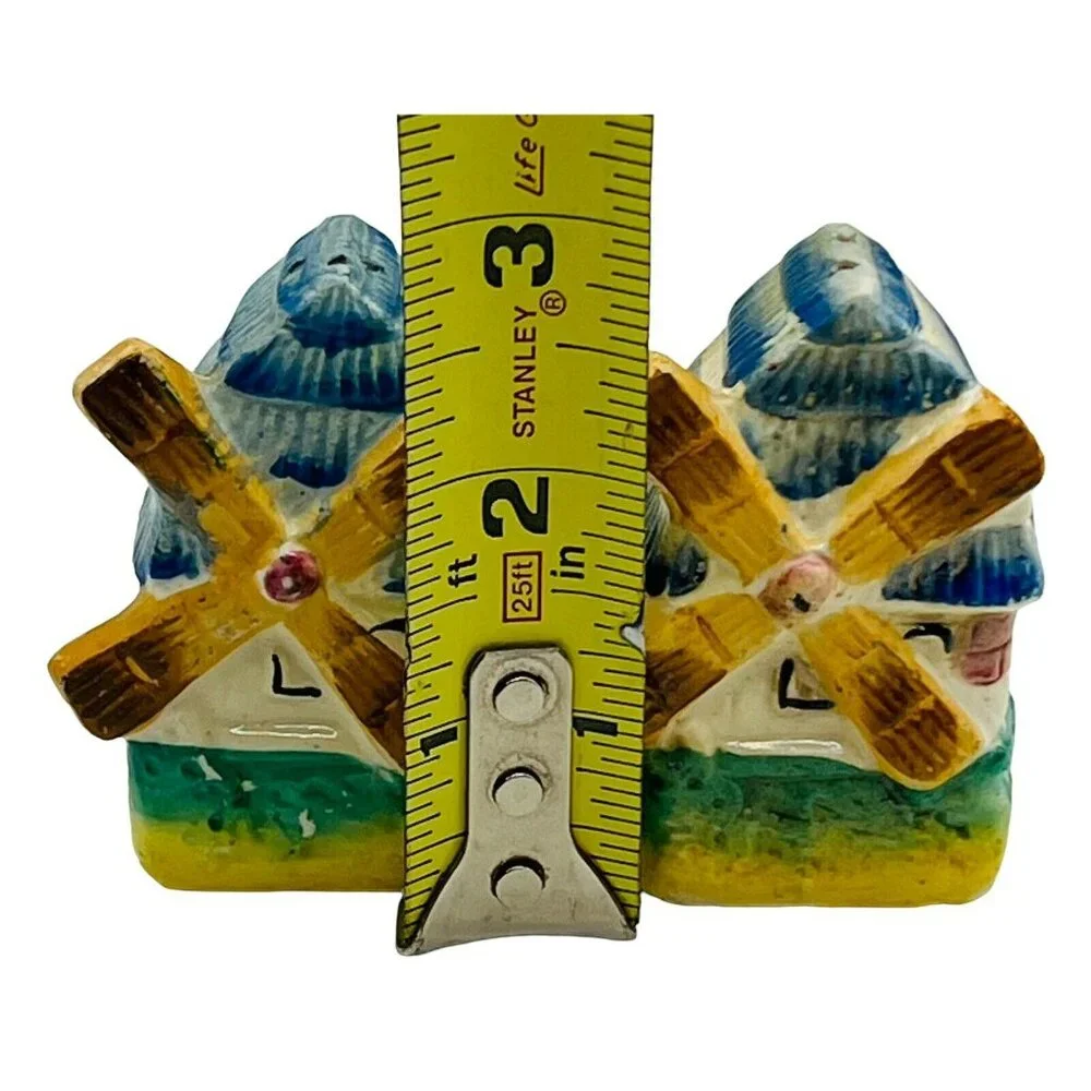 Vintage Windmill Salt Pepper‎ Shaker Japan Ceramic 3 inch